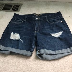 Ripped jean shorts